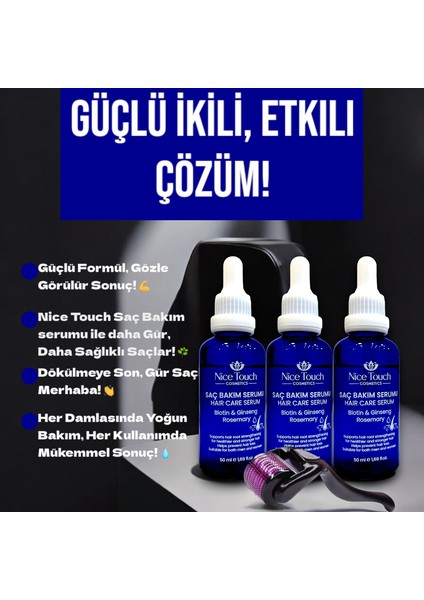 NİCE TOUCH KOZMETİK3 Adet Saç Serum , Saç Vitamini+ 1 Adet Dermarroler
