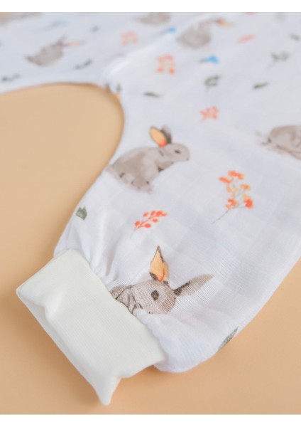 Oeko-Tex Sertifikalı Yazlık Müslin Kumaş Uyku Tulumu, 0,5 Tog Kız Erkek Bebek Uyku Tulumu 2li Takım