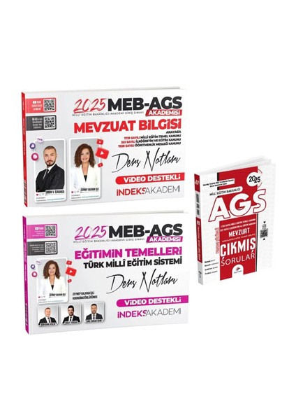 2025 Meb-Ags Akademisi Eğitimin Temelleri / Mevzuat Bilgisi Ders Notları / Çıkmış Sorular 3'lü Set