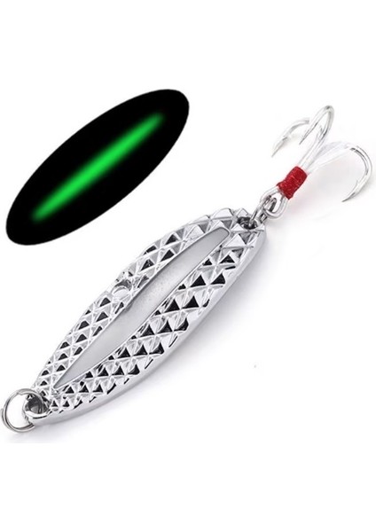 Metal Işık Spinner Kaşık Balıkçılık Lures 15G/60MM Gece Mücadele Payetler Yem Gürültü Madeni Pul Tüy ile Tiz Kanca Pesca Maket Balıklar Suni Yemler