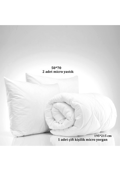 Fluff Microfiber Çift Kişilik Yorgan Set 155 x 215 cm