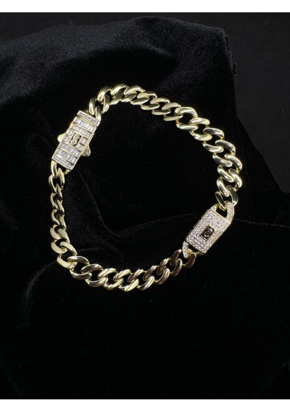 Kutu Kilit Taşlı Sarı Kaplama Gurmet Ithal Kadın Gümüş Bileklik fiyatları