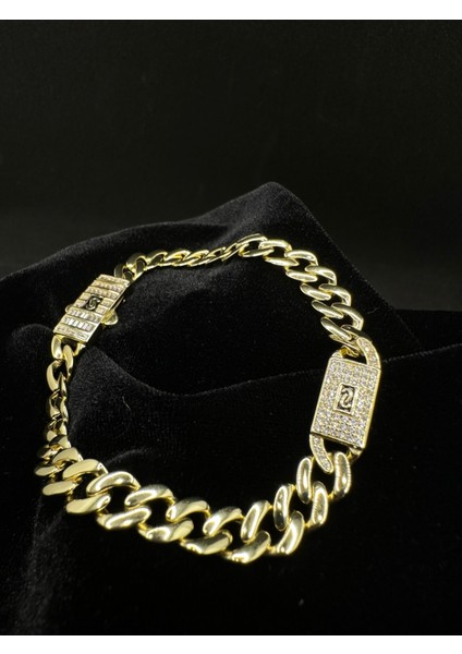 Kutu Kilit Taşlı Sarı Kaplama Gurmet Ithal Kadın Gümüş Bileklik modelleri