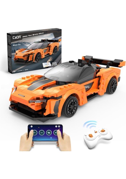 Blaze Car Uzaktan Kumandalı Turuncu Spor Araba Yapı Blokları Oyuncak Seti C51075W