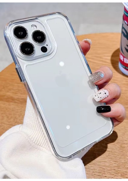 iPhone 16 Pro - Parlak Metal Tuşlu Kolay Basmalı Darbe Emici Sağlam Vip Şeffaf Kılıf modelleri