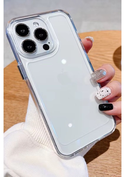 iPhone 16 Pro - Parlak Metal Tuşlu Kolay Basmalı Darbe Emici Sağlam Vip Şeffaf Kılıf fırsatları