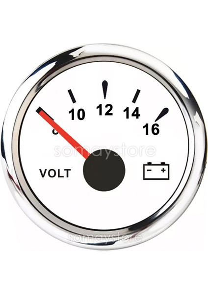 Tekne Voltmetre Göstergesi Ø52MM 12V 16BAR Sealux