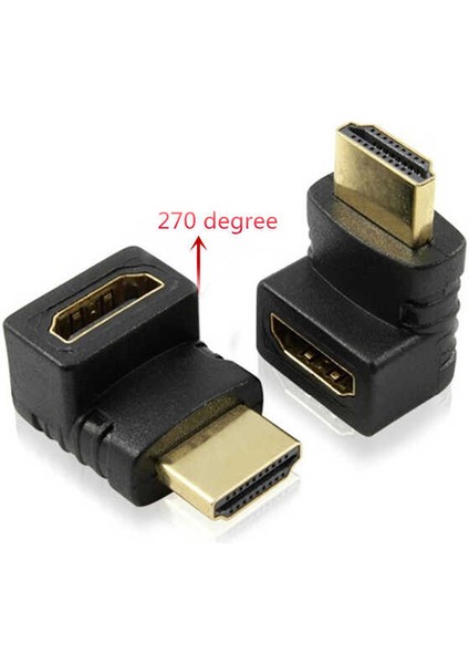 270° Derece HDMI Dirsek Adaptörü - HDMI L Çevirici Uzatma Dönüştürücü