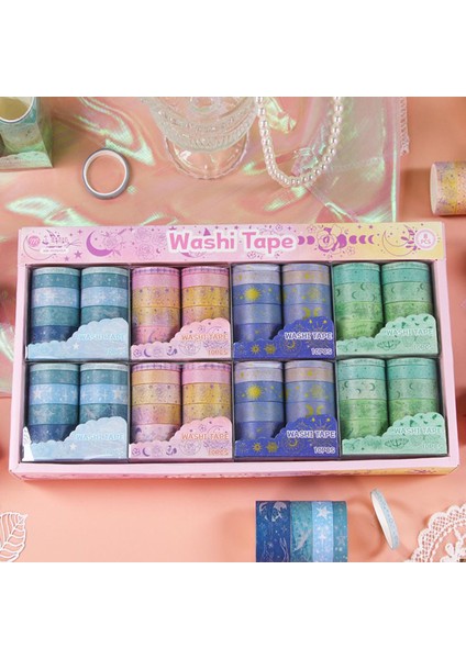 Vintage Washi Tape Bant Baskılı Yapışkanlı Maskeleme Kağıdı, Desenli Bant 10 Lu - Okyanus fırsatları