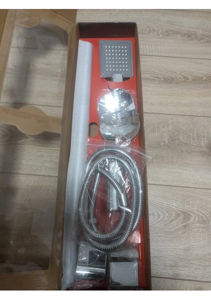 Sürgülü Duş Seti Kare Krom