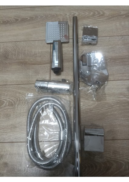 Sürgülü Duş Seti Kare Krom