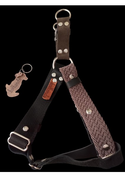 köpek göğüs tasması orta ırk deri örgülü kolon göğüs ölçüsü:60-80cm ayarlamalı dog harness GT5-27 fırsatları