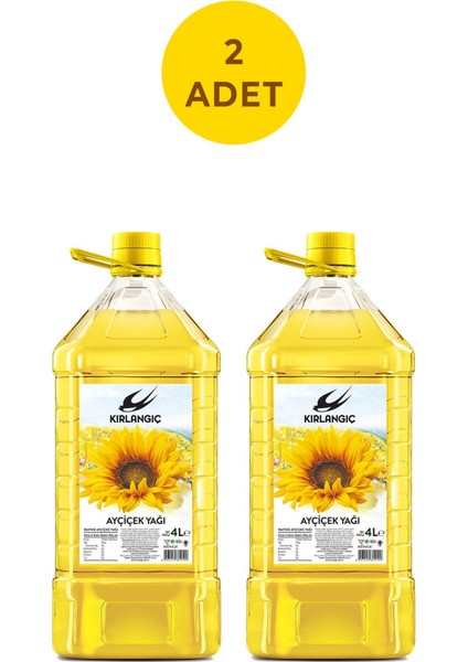 4 Lt Dar Ağız Ayçiçek Yağı Pet *2