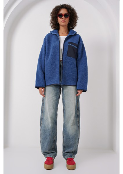 55446 Fermuarlı Oversize Peluş Ceket - Saks fiyatları