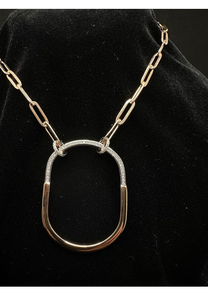 Rose Renk Tfny Yarım Tur Ataç Zincir Ithal Kadın Gümüş Kolye fiyatları