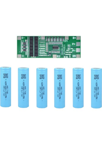 6 Adet Aspilsan Li-Ion Şarjlı Pil ve 6s 40A Bms.