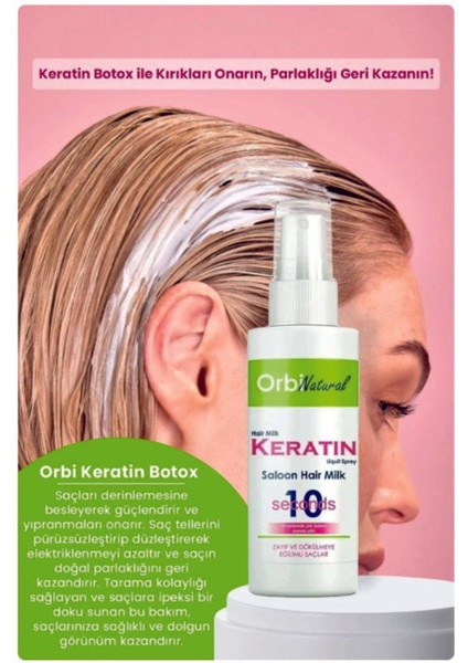 Keratin & Botox Saç Bakım Sütü Düzleştirme Dökülme Karşııtı Saç Bakım Sütü 2'li Set