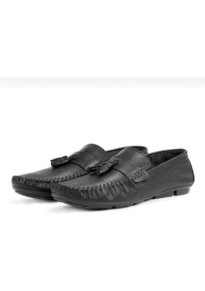 Noble Deri Erkek Günlük Ayakkabı, Rok Loafer Ayakkabı Siyah