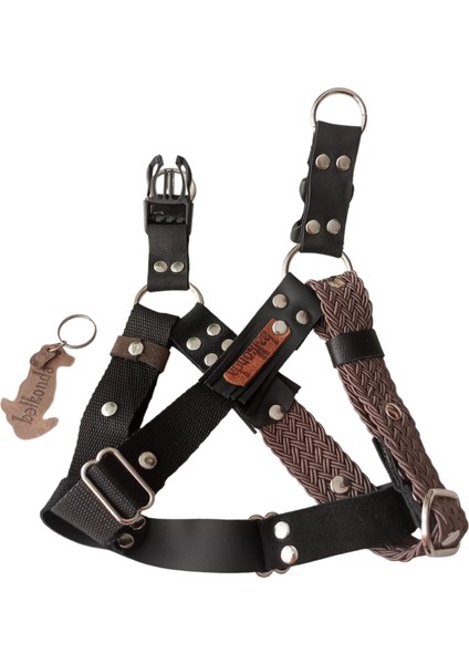 köpek göğüs tasması küçük ırk örgülü kolon deri göğüs ölçüsü:40-65cm ayarlamalı dog harness GT5-26