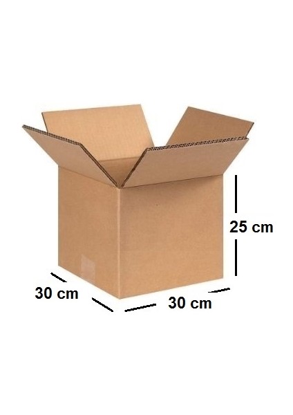 Ambalaj Markt Çift Oluklu Kargo Kolisi 30x30x25 Cm Esmer Bc Dalga 10 Adet