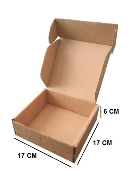 Ambalaj Markt Kesimli E-Ticaret Kargo Kutusu 17X17X6 cm Esmer 50'li