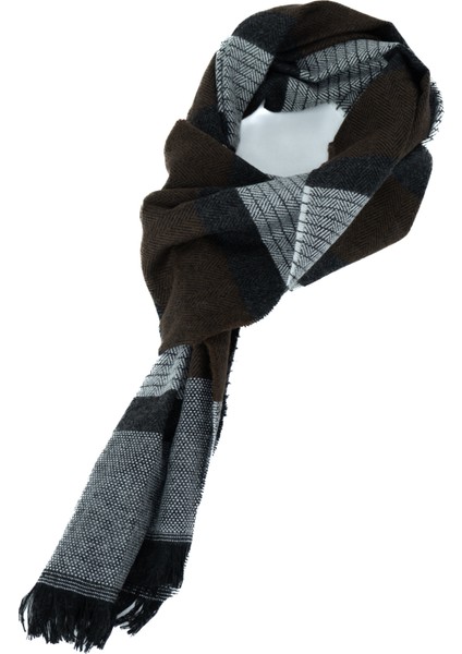 Erkek Kışlık Atkı Kalın Pamuklu Triko Örme Winter Desenli Sıcak Tutar Rüzgar Geçirmez Rahat