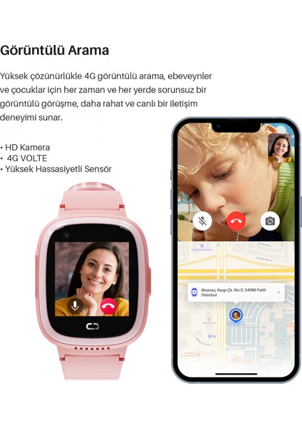 9930-P Akıllı Çocuk Takip Saati / 4G/3G/2G LTE - SİM - Wi-Fi - GPS - LBS / Anlık ve Geçmiş Konum indirimleri