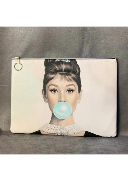 Pop Art Desenli Clutch Çanta - Fil Dişi