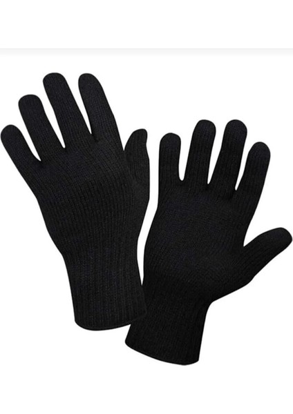 Siyah Örme Unisex Eldiven Kışlık Soğuklar İçin Sıcak Tutan
