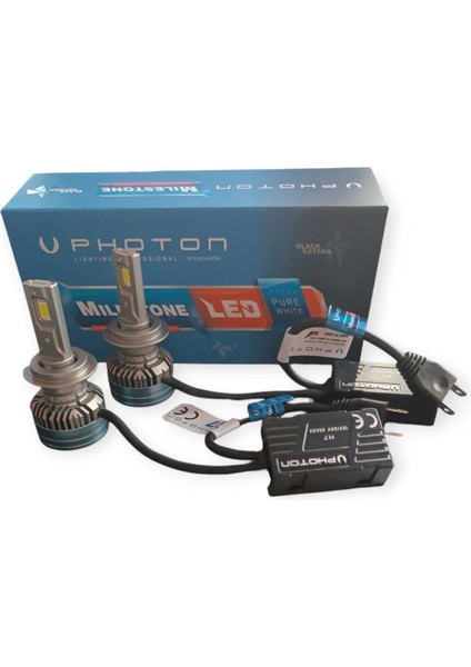 Photon Milestone H7 15000 Lumens BLACK Katana Edition ŞİMŞEK ETKİLİ LED Xenon PROFESYONEL AYDINLATMA