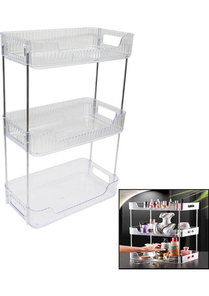3 Katlı Plastik Şeff Çok Amaçlı Organizer