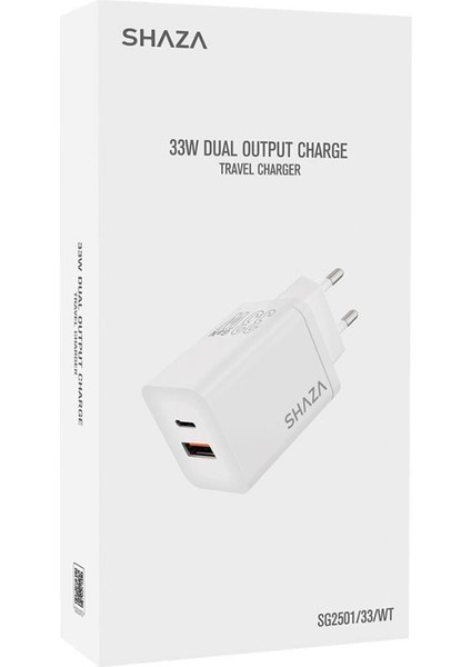 33W USB Qc 3.0 & Type-C Çift Çıkışlı Şarj Adaptörü