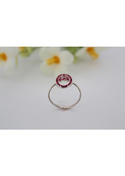 Pembe Taşlı Oval 925 Ayar Silver Gümüş Yüzük modelleri