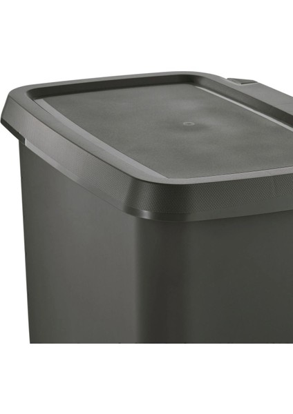Knöckla Çöp Kutusu, Koyu Gri, 50 Lt, Büyük Boy Çöp Kutusu Hacim 50 Lt