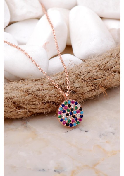 Mix Taşlı Tasarım Rose Gümüş Set 2541