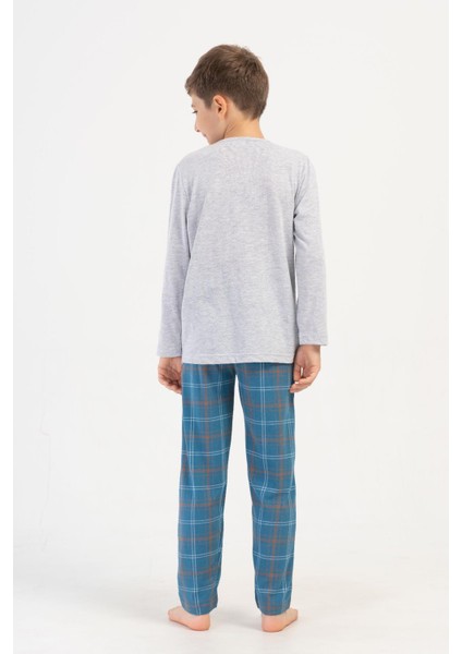 Erkek Çocuk Uzun Kol Gri Melanj Pijama Takım C9T3N1O504