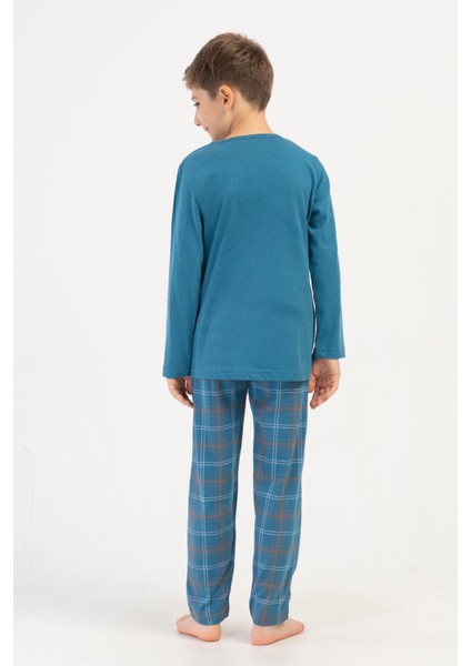 Erkek Çocuk Uzun Kol Mavi Pijama Takım C9T3N1O504 modelleri
