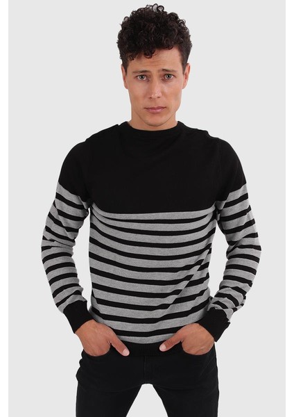 Alexandergardı Çizgili Bisiklet Yaka Kazak (E20-510101)