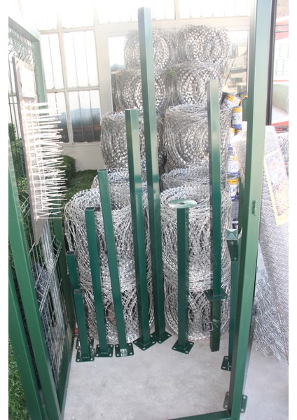 Panel Çit Diregi Aksesuarlı 100 cm Yeşil Renk 5 Adet