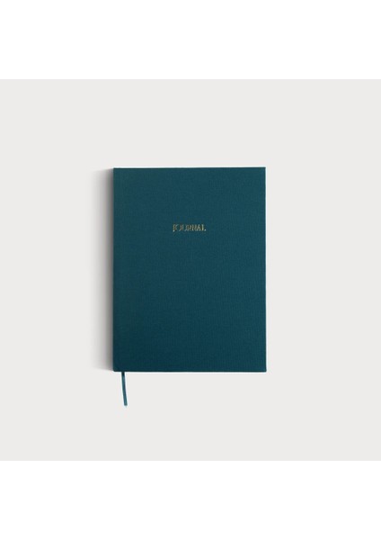 Journal - A5 Petrol Keten Cilt Bezli Çizgisiz Düz Defter