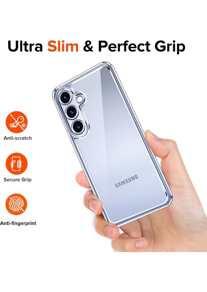 Samsung Galaxy S25 Plus Kılıf Kamera Çıkıntılı Korumalı Renksiz Yumuşak Şeffaf Silikon Kapak