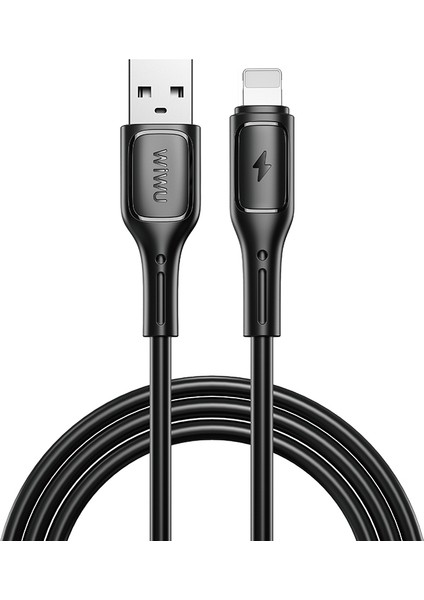 Lightning USB Data ve Şarj Kablo WI-C042E Starlink Serisi Hızlı Şarj Özellikli 2.4A 1m Siyah
