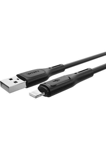 Lightning USB Data ve Şarj Kablo WI-C042E Starlink Serisi Hızlı Şarj Özellikli 2.4A 1m Siyah