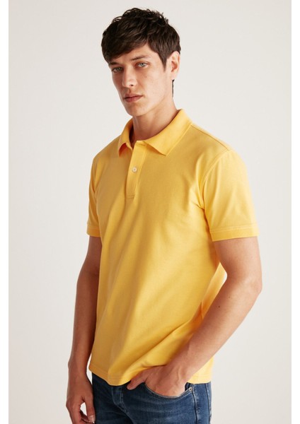 Chrıs Erkek Regular Kalıp %100 Pamuk Sarı Polo Yaka T-shirt fırsatları