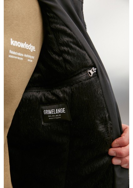 Bernard Erkek Gore-tex Su Itici Kumaş Içi Kürklü Relaxed Kapüşonlu Fermuarlı Siyah Mont