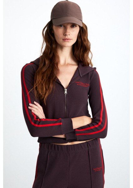 Brıseıs Kadın Pamuk-Polyester Mor Hoodie