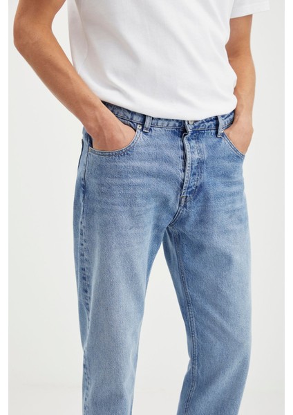 Bruno Erkek Denim Regular Rahat Kalıp Kalın Dokulu Yıkama Efektli Mavi Jeans fırsatları