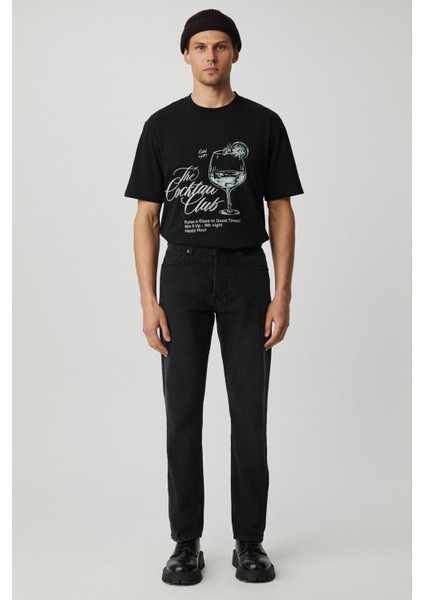 Erkek Regular Fit Rahat Kesim Kalın Dokulu Yıkama Efektli Magic Denim Antrasit Jeans