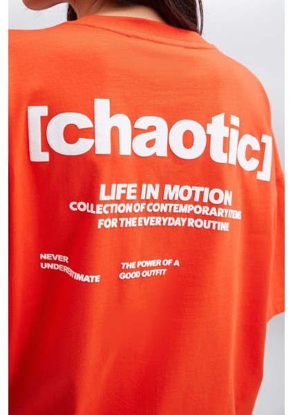 ARCADIA Kadın Arka ve Önü Yazi Detaylı %100 Organik Pamuklu Kırmızı T-Shirt modelleri