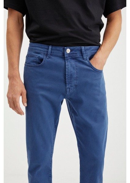 Antonıa Erkek Tappared Fit Boru Paça Kalın Dokulu Esnek Yapılı Magic Denim Kot Mavi Jeans